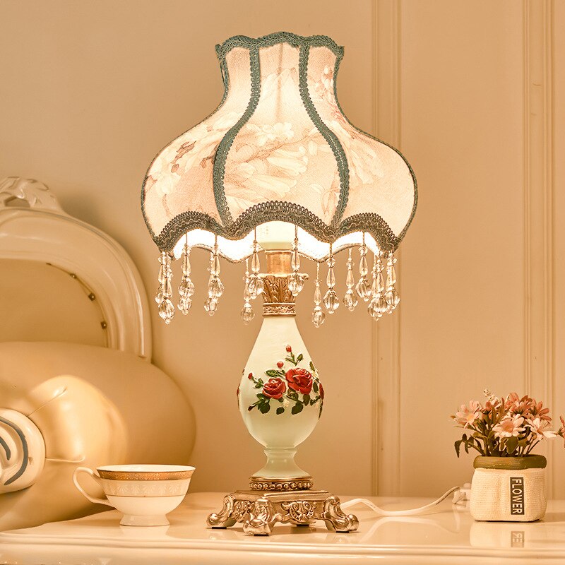 Florenza Tafellamp – Klassieke Tiffany-Stijl met Stoffen Kap & Afstandsbediening