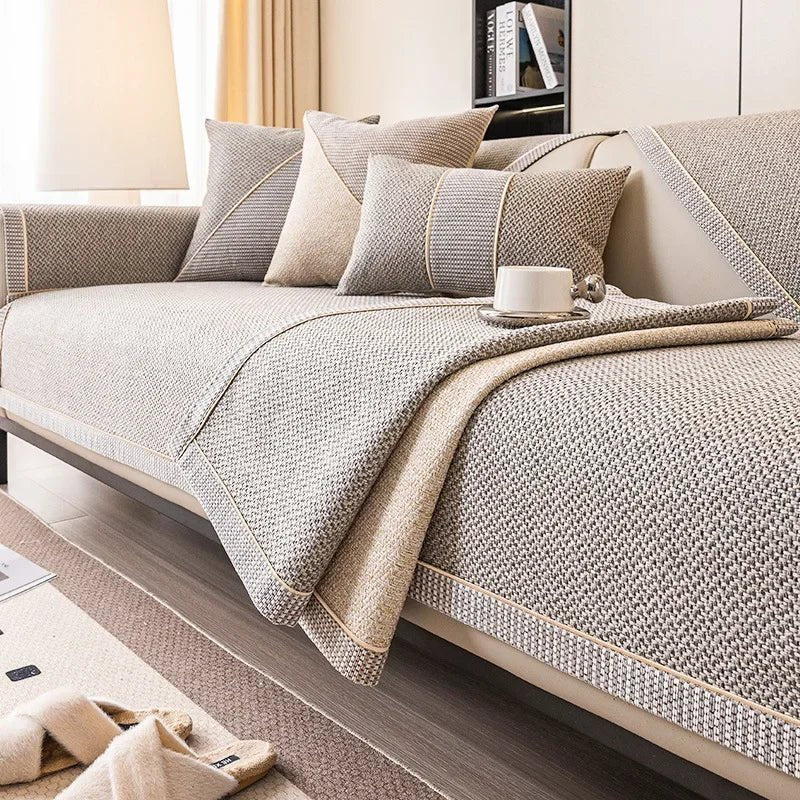 Bankhoes – Ademend katoen-linnen, antislip onderzijde & modulaire pasvorm