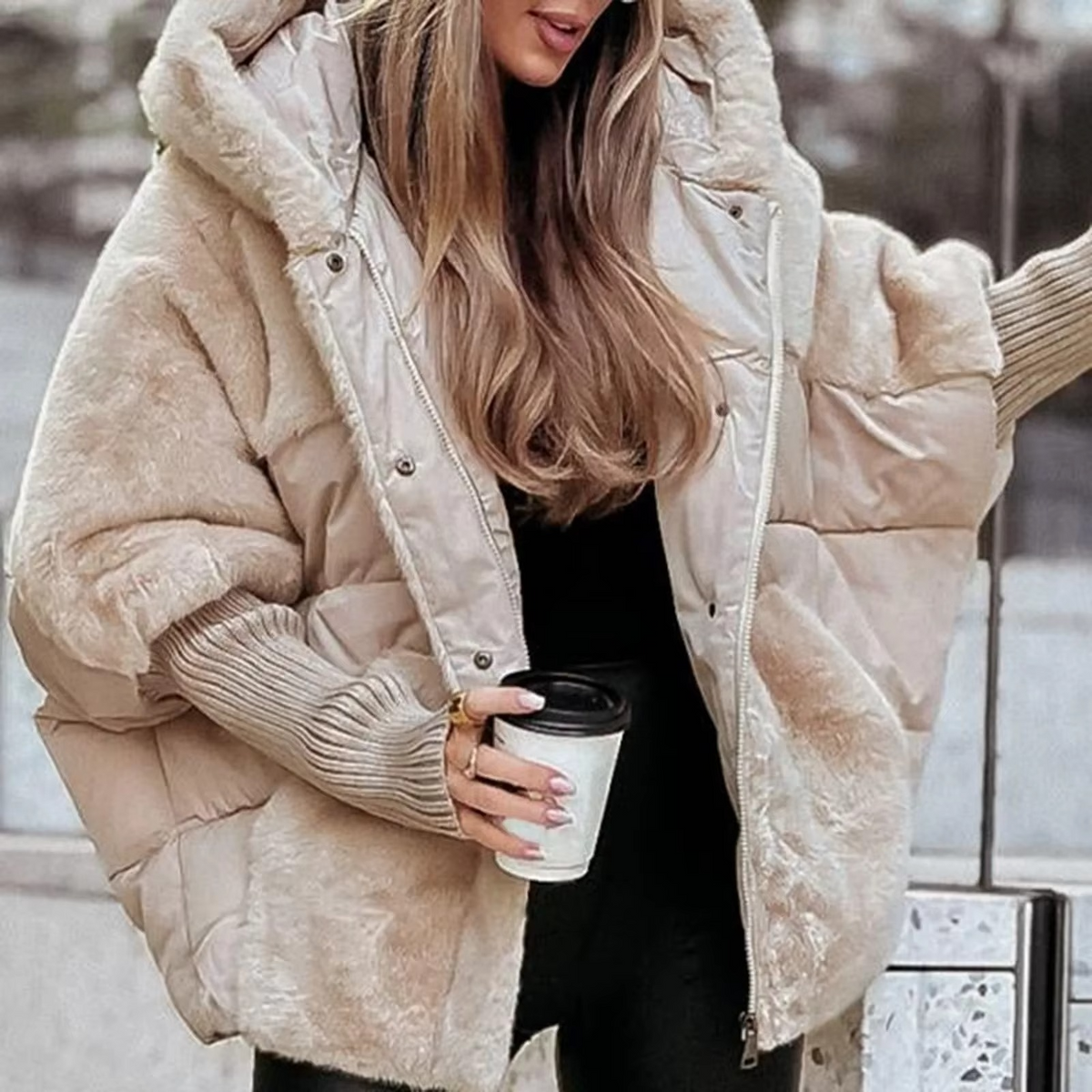 Aurelia Dames Winterjas – Warm, Comfortabel & Tijdloos Effen Ontwerp