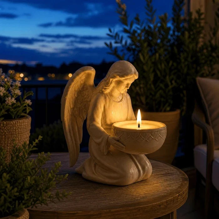 Angel Candle Holder – Curved Tabletop Figure with a Smooth Polished Finish Tevako