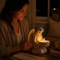 Angel Candle Holder – Curved Tabletop Figure with a Smooth Polished Finish Tevako