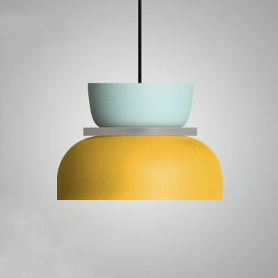 Lunora Saturn Halo Hanglamp – Modern Aluminium met Kleurrijk Accent