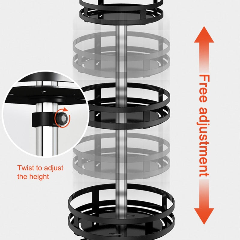 ErgoPlanner Kruidenrek – 360° Draaiend Metalen Organizer met Meerdere Lagen voor een Opgeruimde Keuken