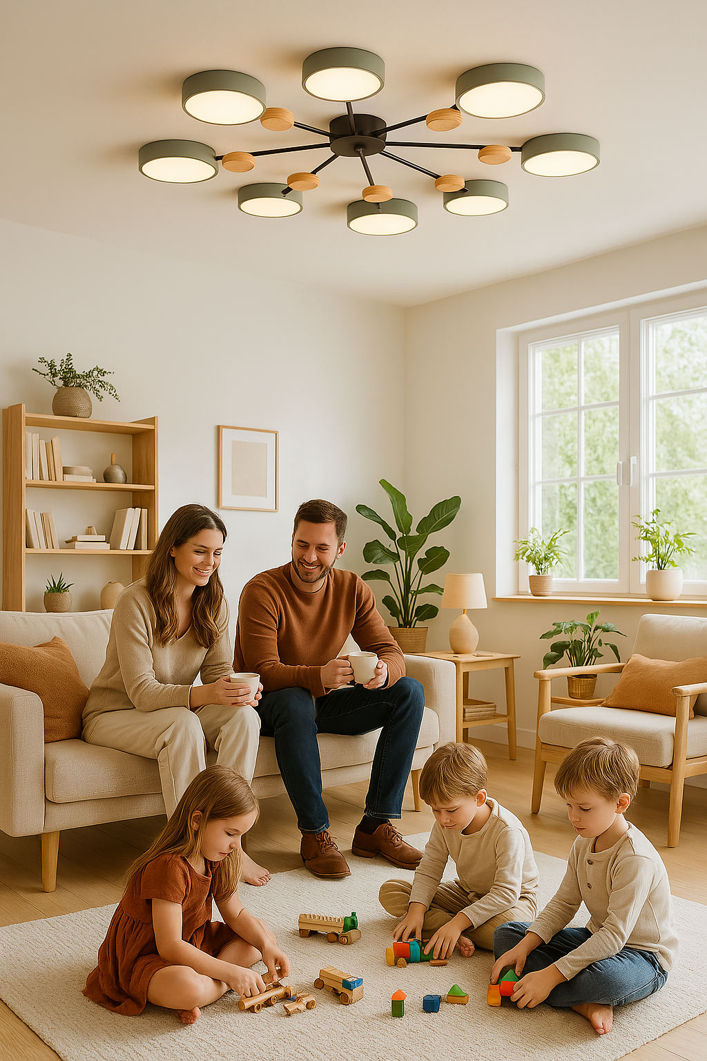 Nordora – Scandinavische LED-plafondlamp vertakt design & sfeervol licht