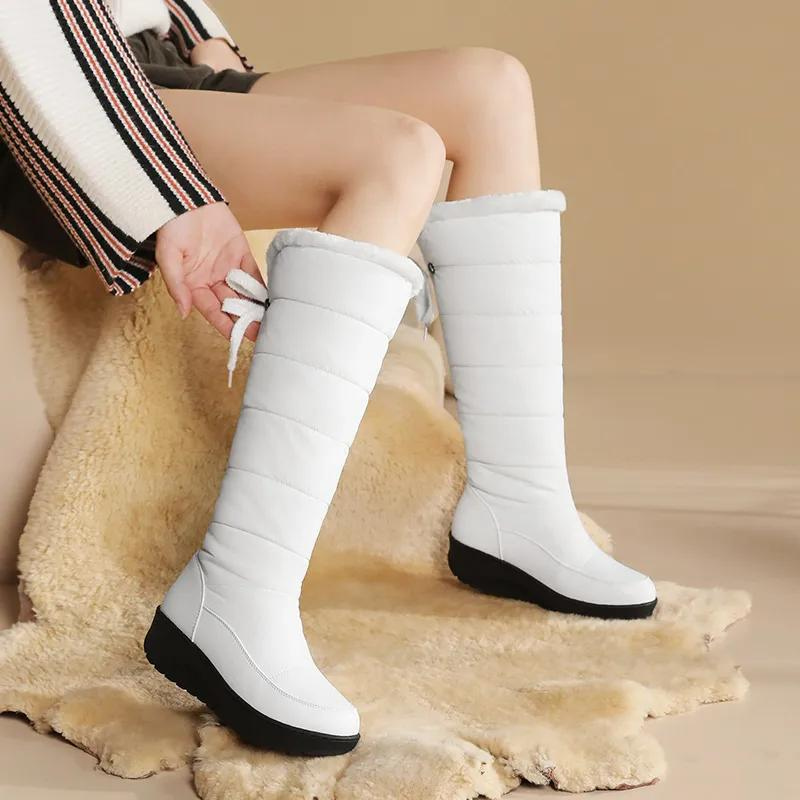 Solvéra Kniehoge Winterlaarzen Dames – Warm, Stijlvol & Met Bontvoering