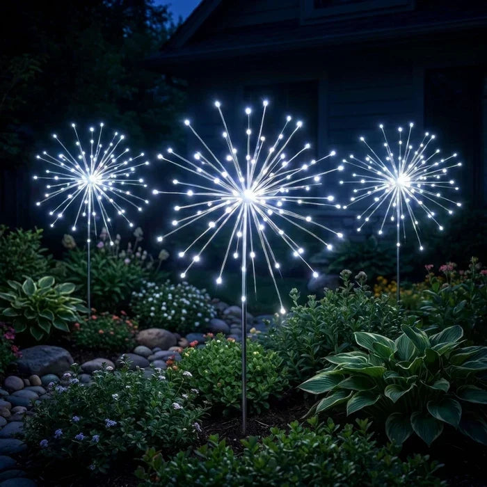 Solar Starburst Stake Light – Cool White Sparkle for Garden Paths and Borders Tevako