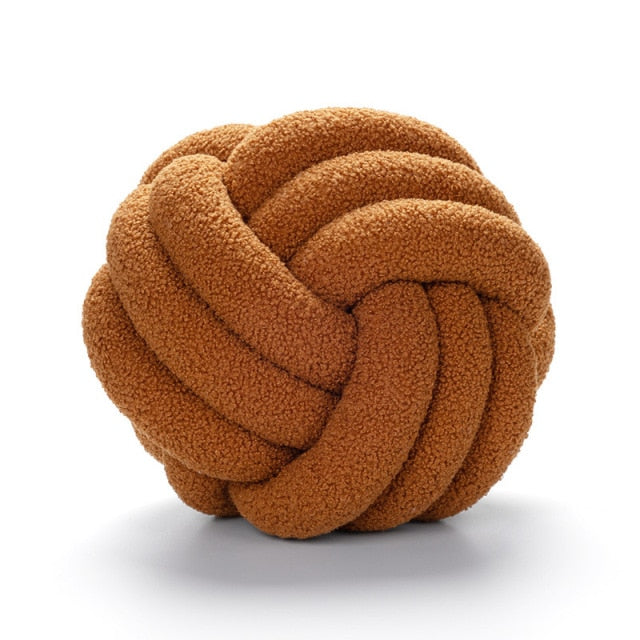 Nuvora Knoopkussen – Katoen Pluche Rond Design, Boho Stijl in 2 Maten