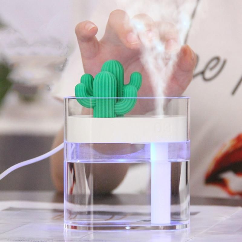 AromaVida Aroma Diffuser – Ultrasonisch Cactus Design met LED & 160ml Tank