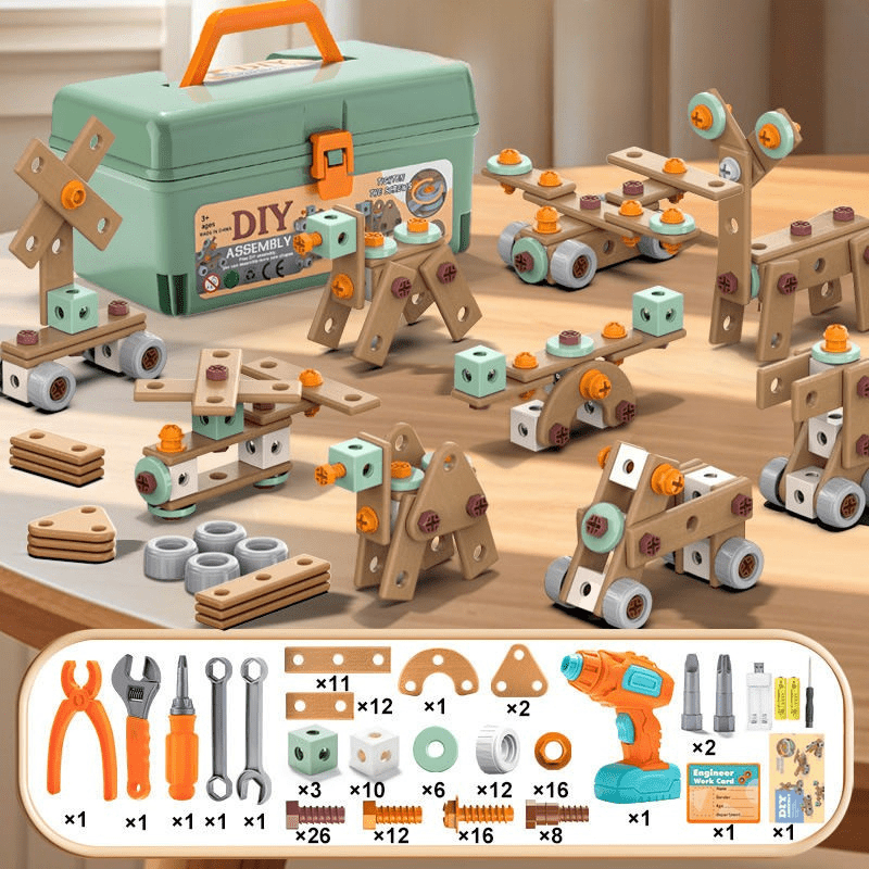 Bouwspeelgoed Set – Elektrische Schroevendraaier & Gereedschapskoffer