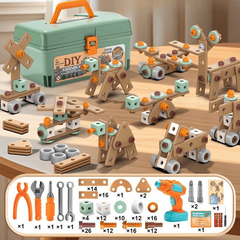 Bouwspeelgoed Set – Elektrische Schroevendraaier & Gereedschapskoffer