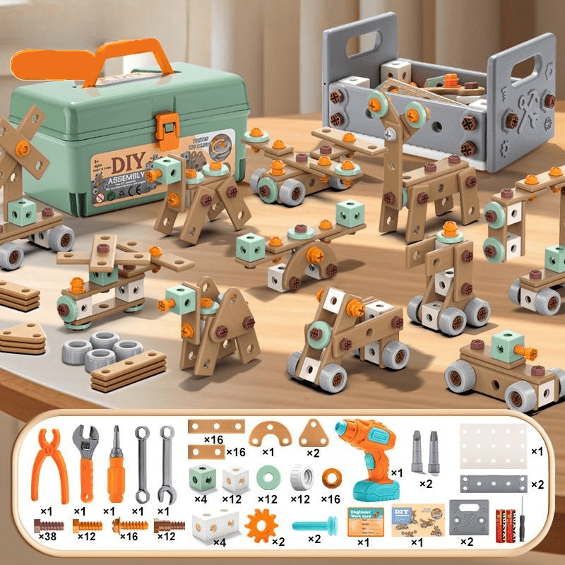 Bouwspeelgoed Set – Elektrische Schroevendraaier & Gereedschapskoffer