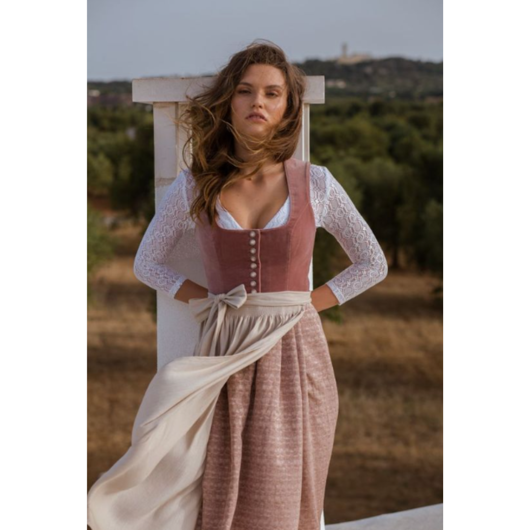 Bergzauber – Midi-Dirndl met Kant & Borduursel – Elegant & Feestelijk