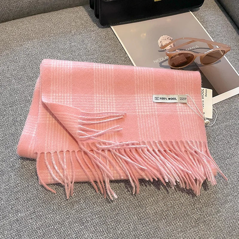 Geruite Winter Sjaal – Ultra zacht, warm & elegante franjes