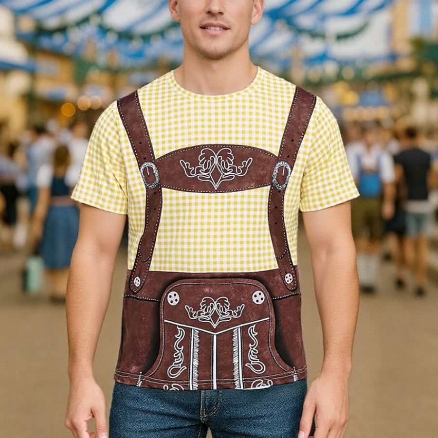 Bavaro – T-Shirt met Lederhosenprint – Jouw Outfit voor Bierfeest & Oktoberfest