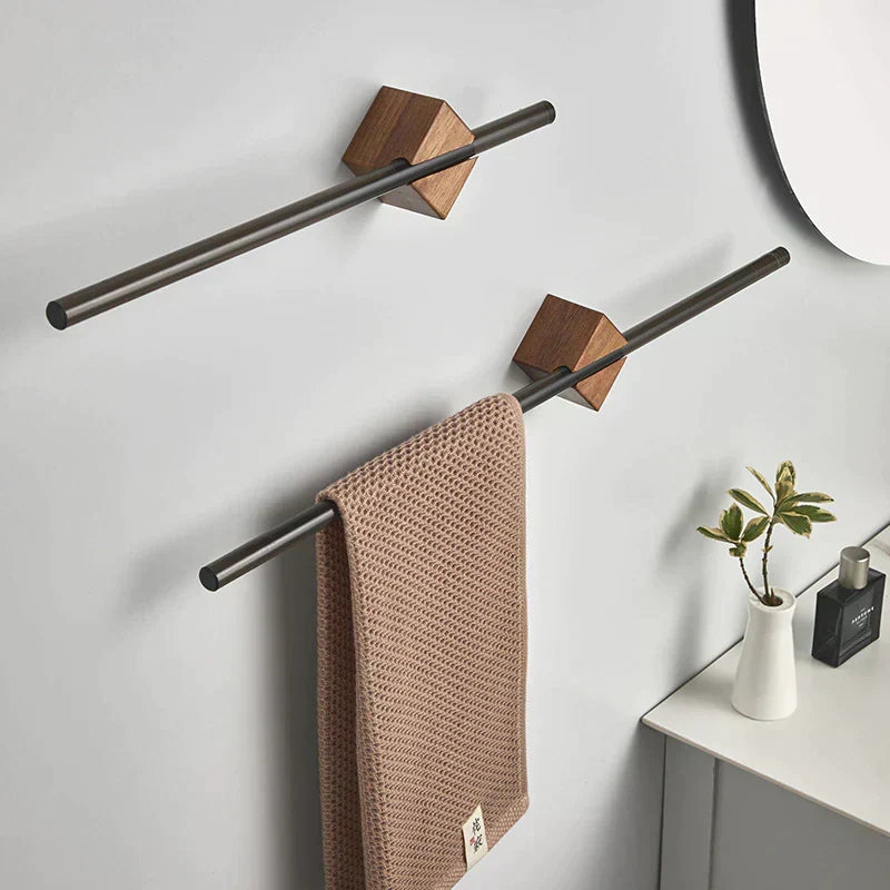 Houten handdoekhouder – Minimalistisch wanddesign, stevig & ruimtebesparend
