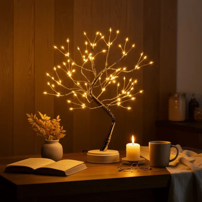 Fairy Light Tree Lamp – Tabletop Spirit Tree Bright Enough for Reading Tevako