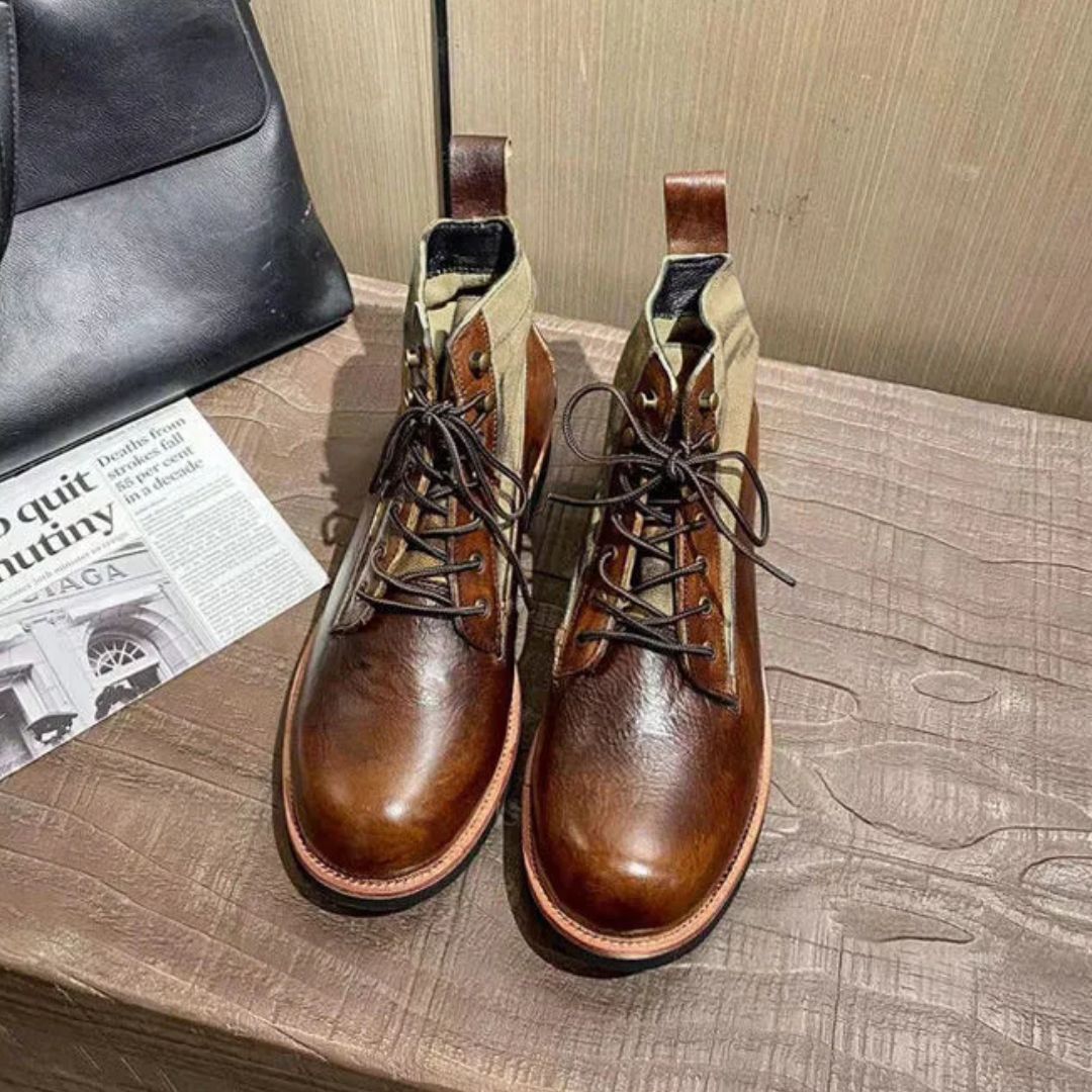 AlpenHeritage – Haferl Sneakers Bernard – Handgemaakte Retro Enkellaarsjes
