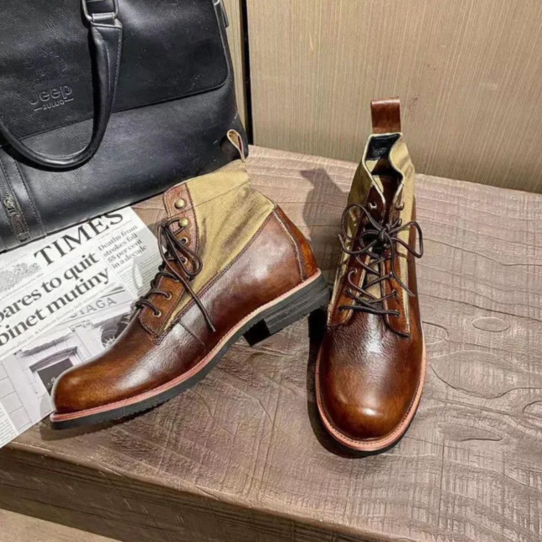 AlpenHeritage – Haferl Sneakers Bernard – Handgemaakte Retro Enkellaarsjes