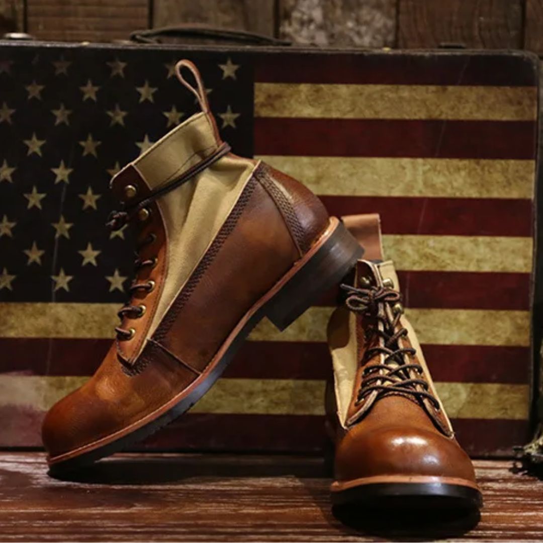 AlpenHeritage – Haferl Sneakers Bernard – Handgemaakte Retro Enkellaarsjes