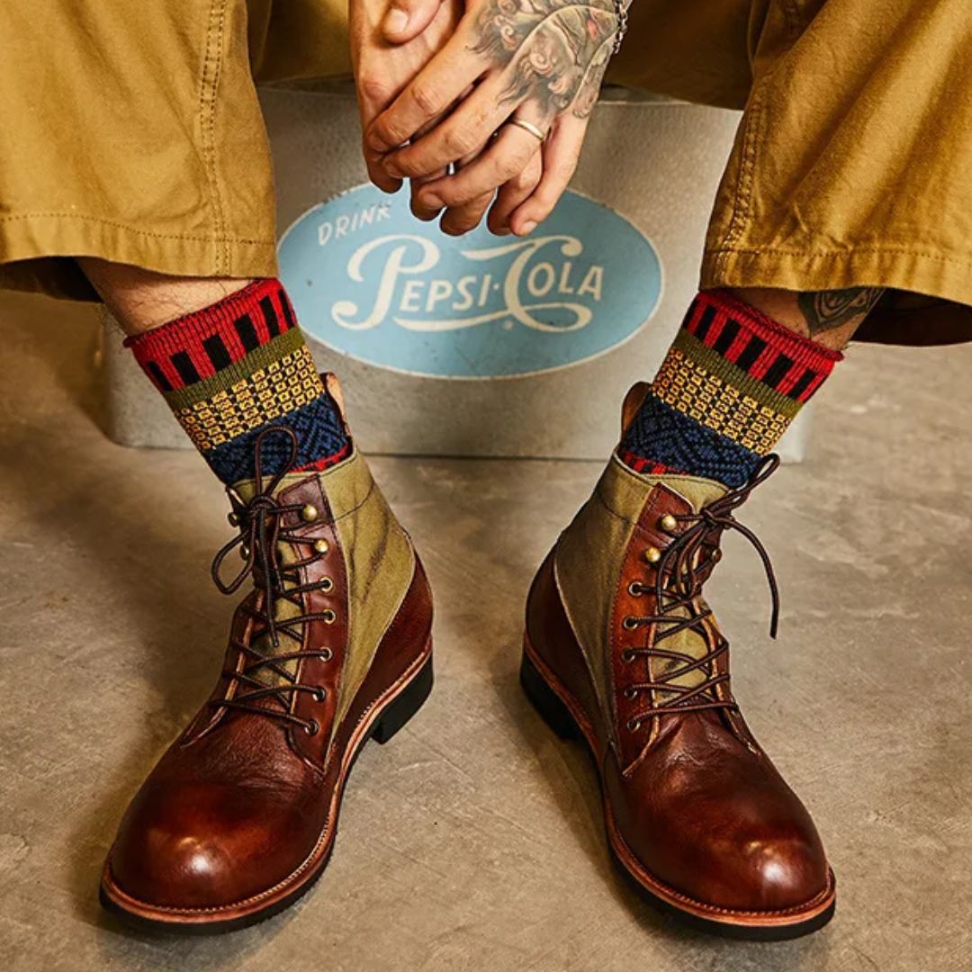AlpenHeritage – Haferl Sneakers Bernard – Handgemaakte Retro Enkellaarsjes