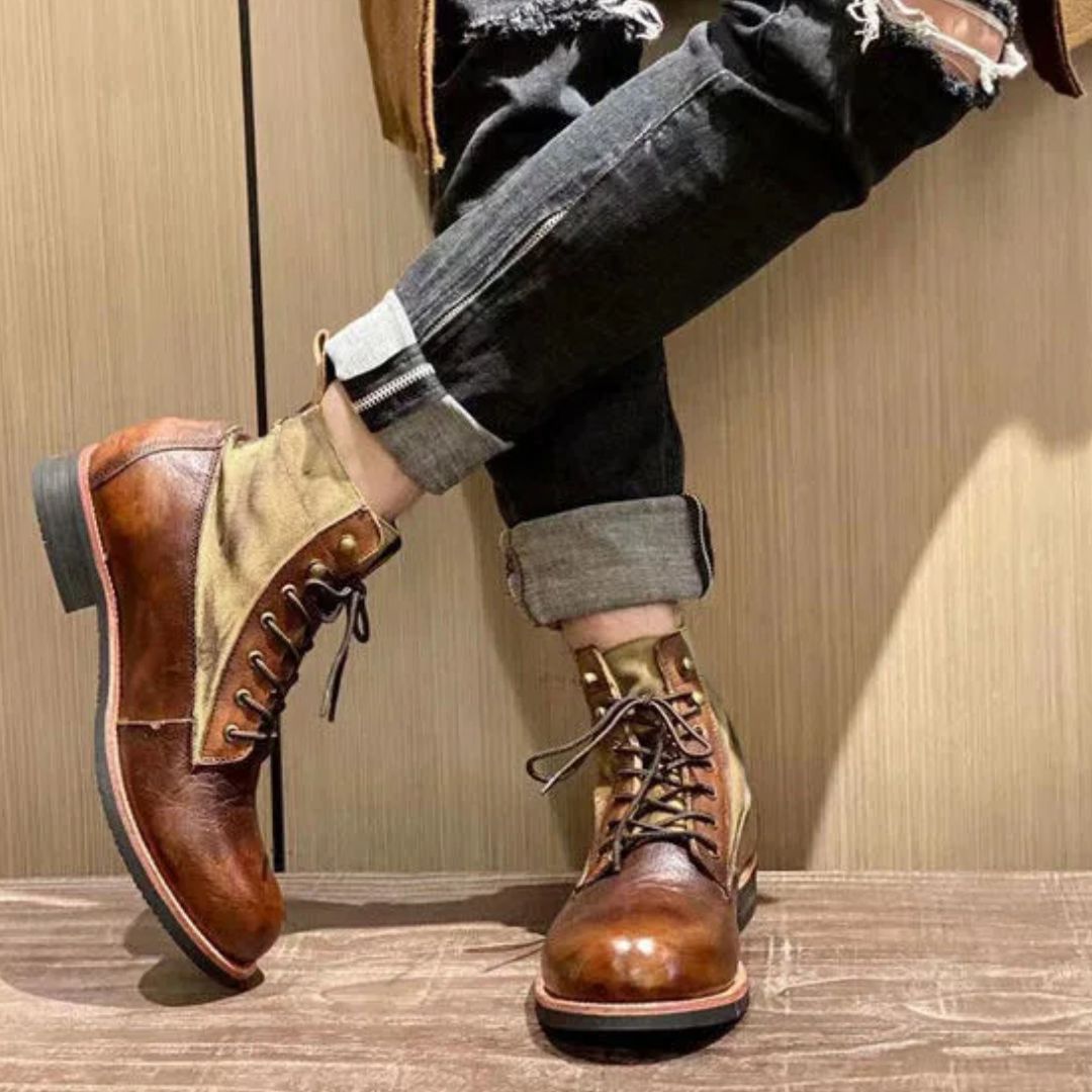 AlpenHeritage – Haferl Sneakers Bernard – Handgemaakte Retro Enkellaarsjes