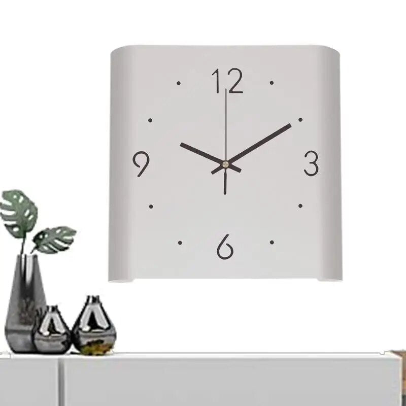Lumora – Vierkante wandklok met licht & stil uurwerk – modern design