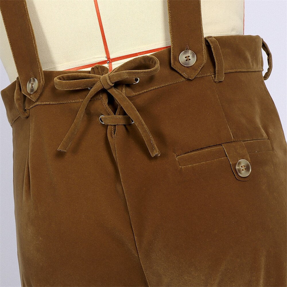 AlpenGeist – Heren Lederhose met Borduursel – Bruin Suède-Look Oktoberfest