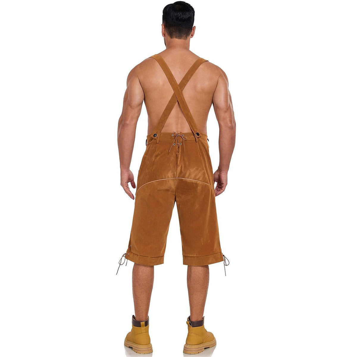 Bergkönig – Heren Lederhose met Borduursel & Bretels – Authentieke Oktoberfest Kleding