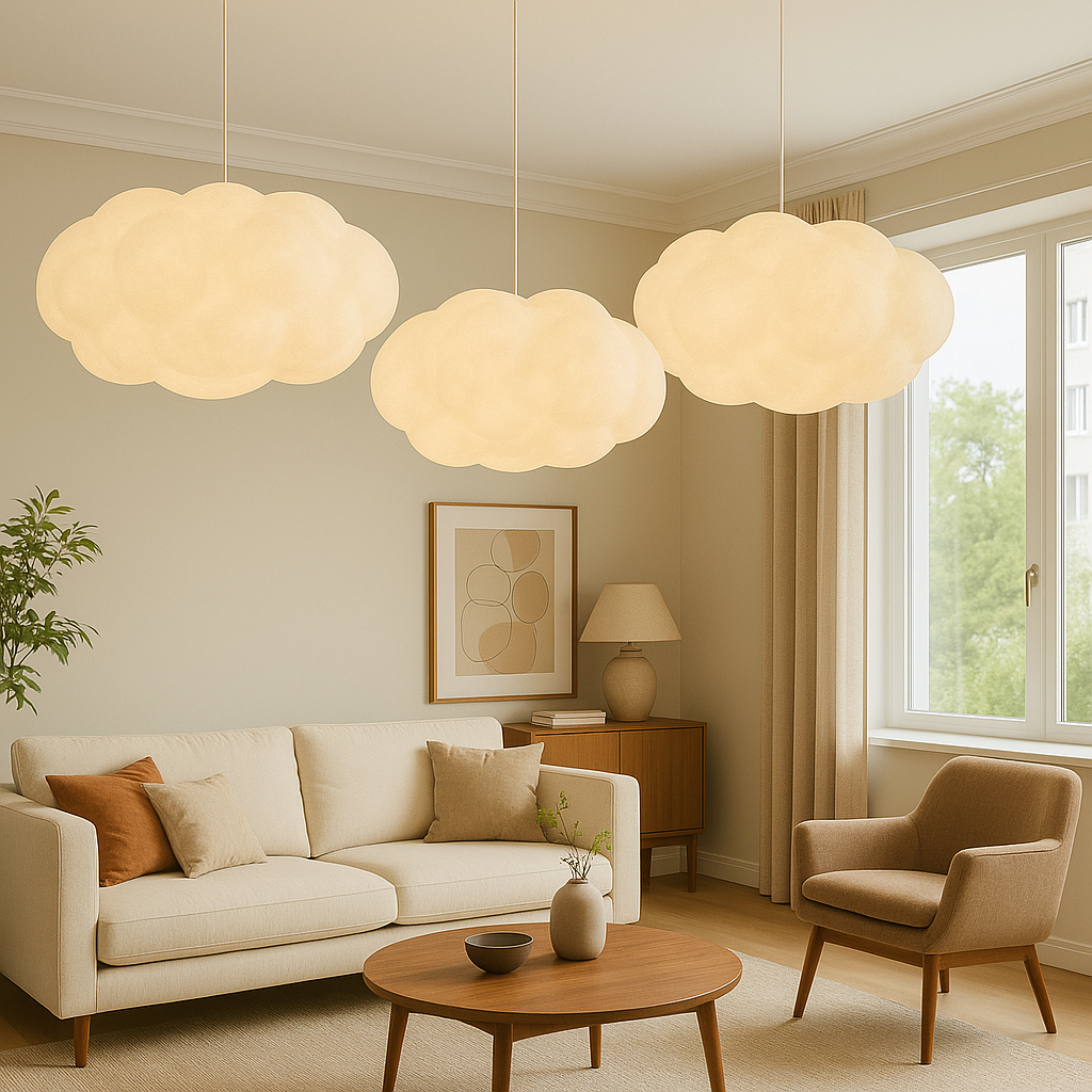 Nuvia Hanglamp – Organisch Wolkvorm Design met Zachte LED-Verlichting & Verstelbare Hoogte