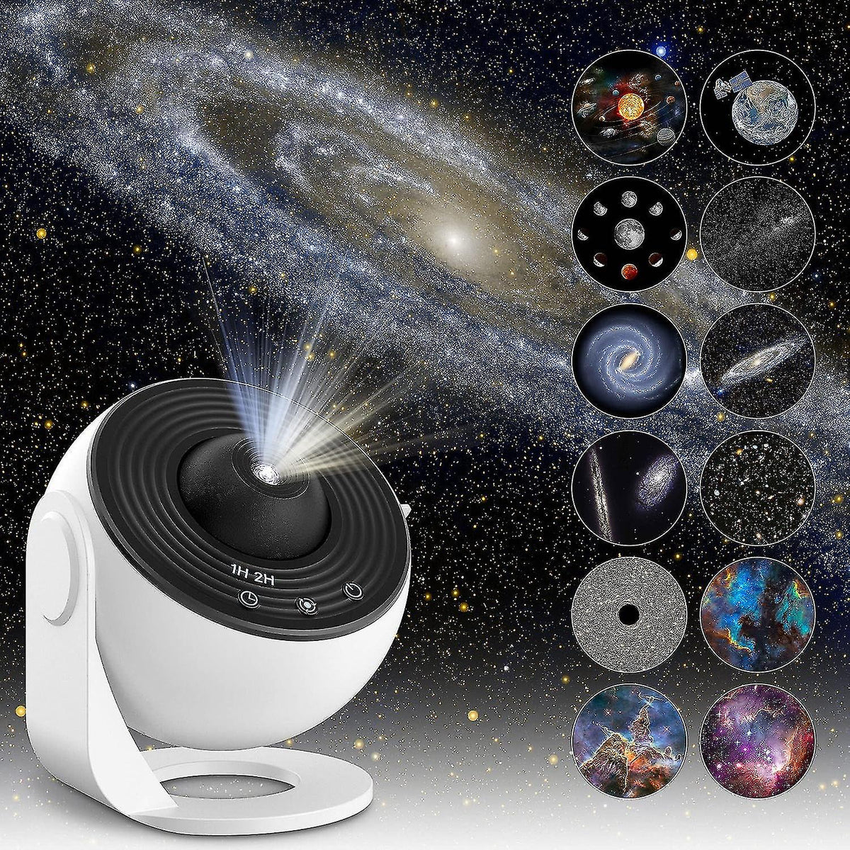 AstroGlow Projectorlamp – Sterrenhemel projector met 19 patronen & rustgevend LED-licht