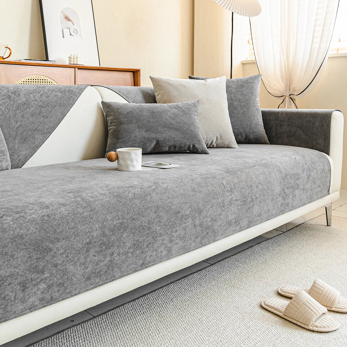Velviano Bankhoes – Luxe jacquard bankhoes van chenille met antikras en antislip design