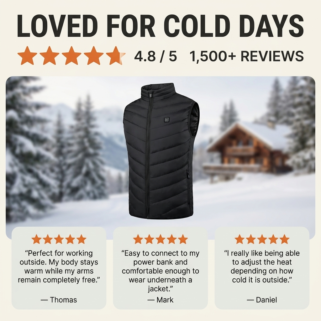 Verwarmd bodywarmer vest – instelbare zones en vrije armen VestraGear