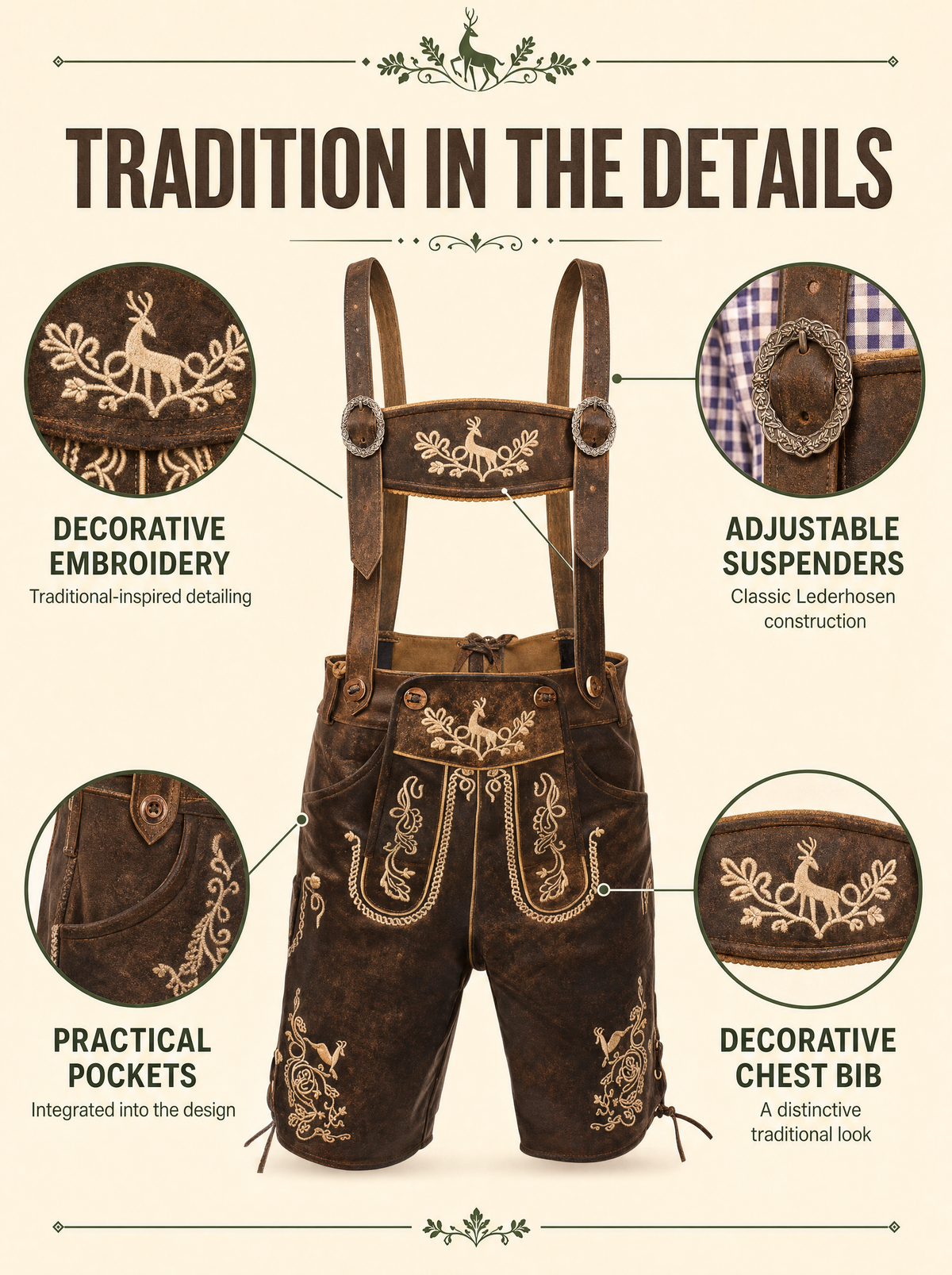 AlpenViktor – Heren Lederhosen Oktoberfest Set – Authentiek & Feestelijk VestraGear