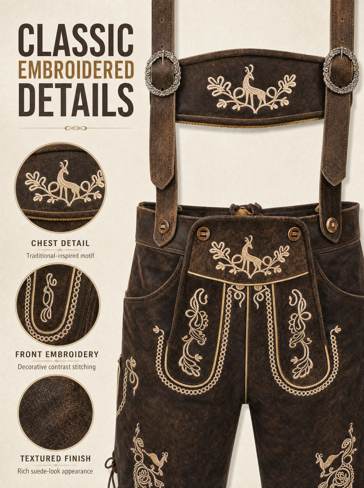 AlpenViktor – Heren Lederhosen Oktoberfest Set – Authentiek & Feestelijk VestraGear