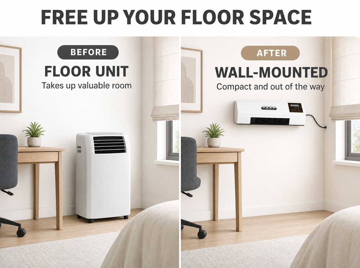 Airco Wandmontage – 4-in-1 Klimaatunit met 1800W, LCD & Afstandsbediening Vestragear