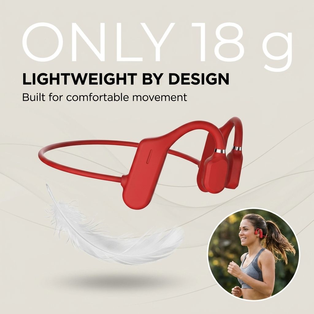Bone Conduction Sportkoptelefoon – Draadloos, Lichtgewicht & IP67 Waterbestendig Vestragear