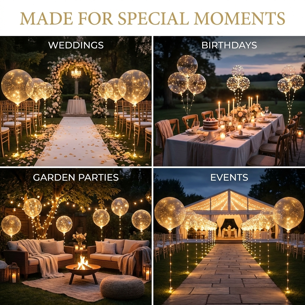 LED Ballonnen – 10 Stuks met Lichtsnoer voor Feesten & Bruiloften Vestragear