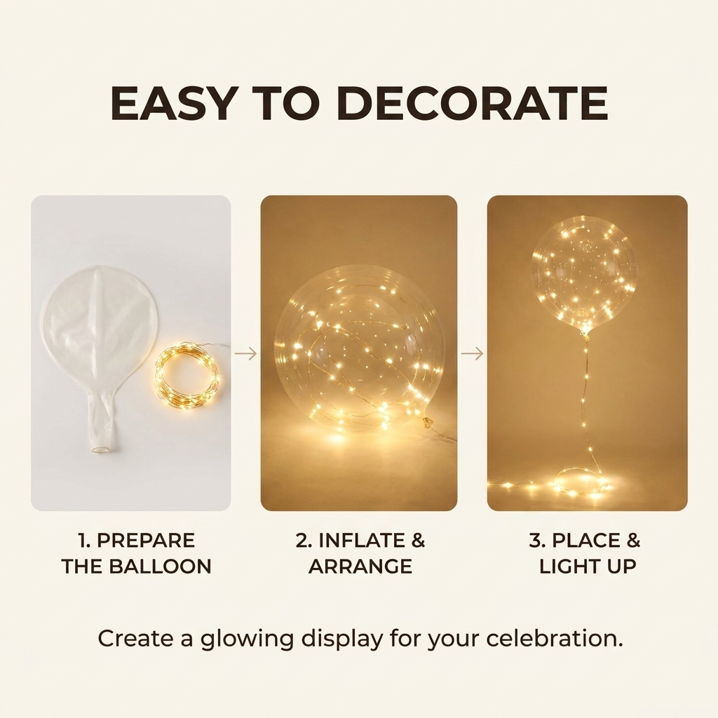 LED Ballonnen – 10 Stuks met Lichtsnoer voor Feesten & Bruiloften Vestragear