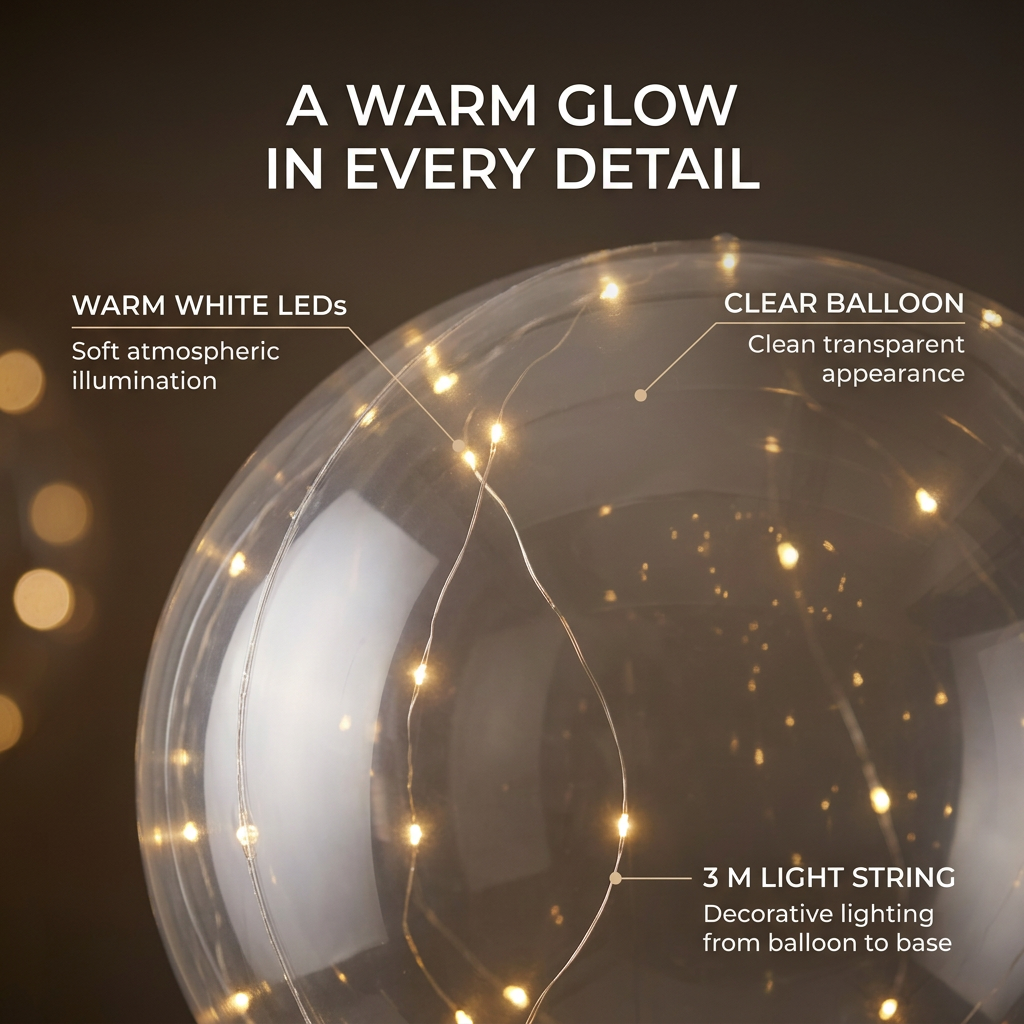 LED Ballonnen – 10 Stuks met Lichtsnoer voor Feesten & Bruiloften Vestragear