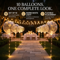 LED Ballonnen – 10 Stuks met Lichtsnoer voor Feesten & Bruiloften Vestragear