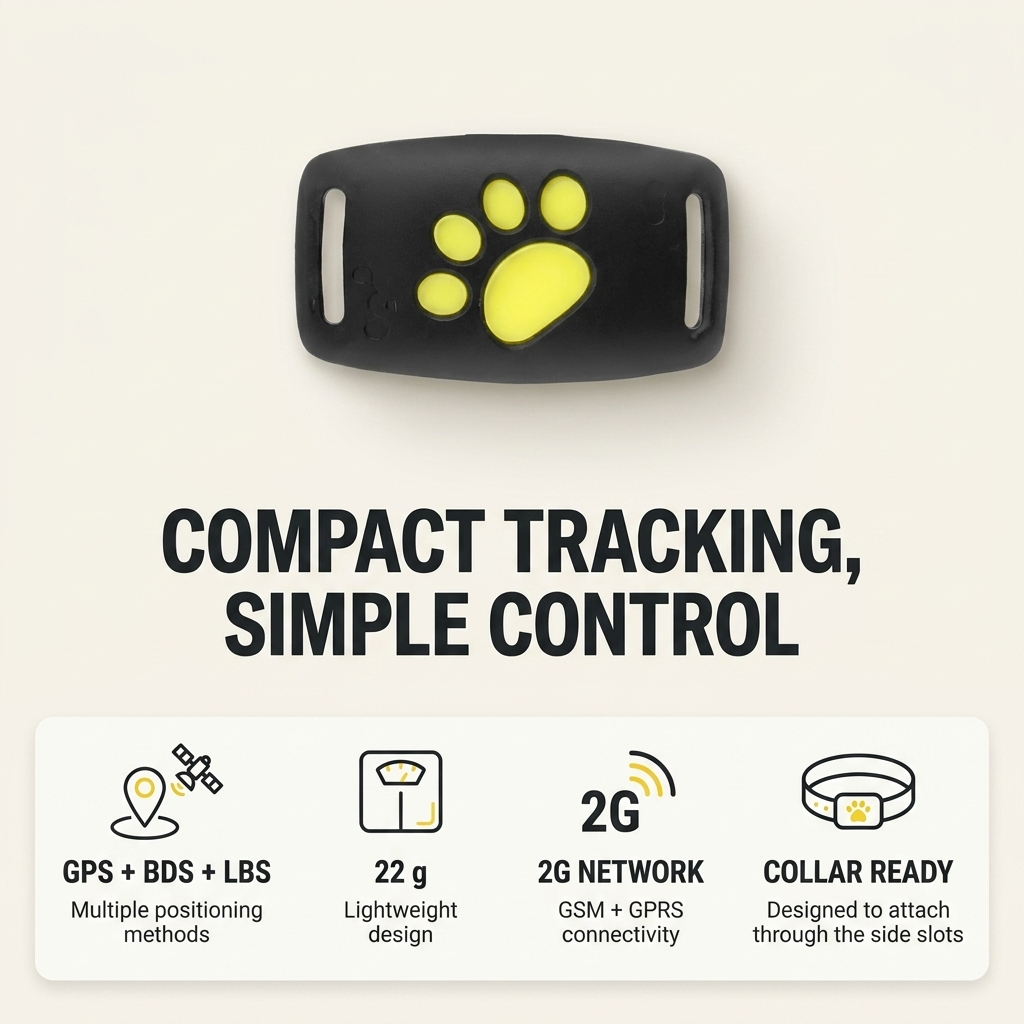 GPS-tracker voor honden en katten – Real-time locatie, lichtgewicht & lange batterijduur Vestragear