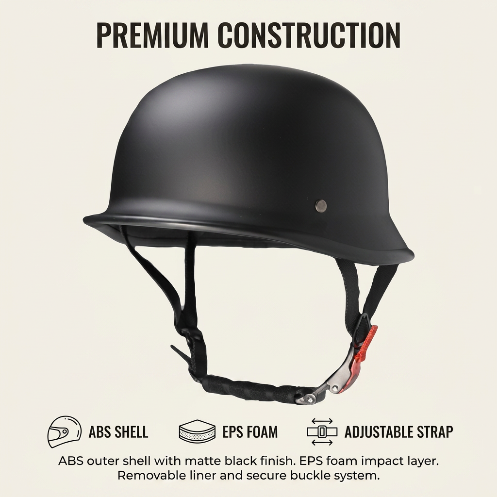 Motorhelm Halve – Vintage Design & Ventilatie met Veiligheidsbril Vestragear