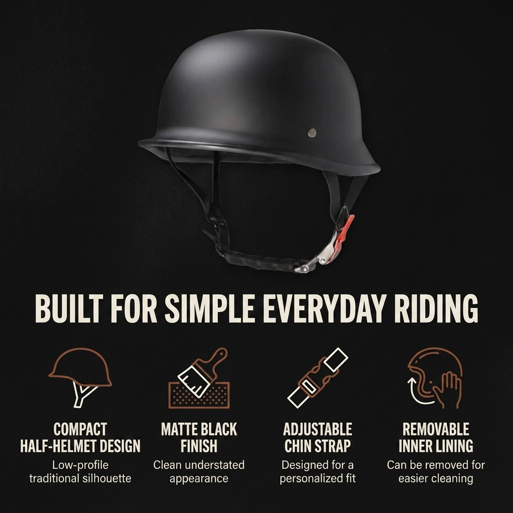 Motorhelm Halve – Vintage Design & Ventilatie met Veiligheidsbril Vestragear