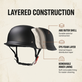Motorhelm Halve – Vintage Design & Ventilatie met Veiligheidsbril Vestragear
