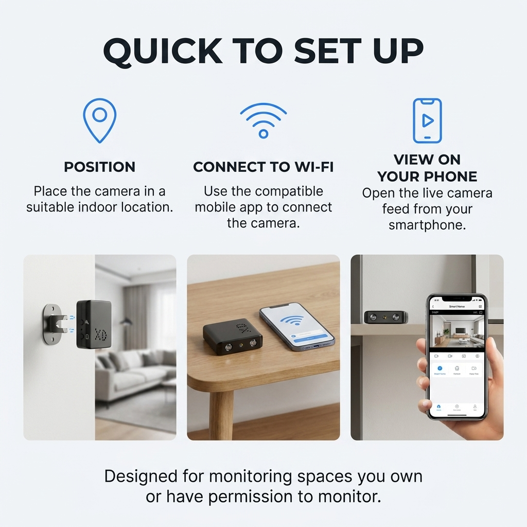 Micro HD camera – Compacte WiFi beveiligingscamera met nachtzicht & audio VestraGear