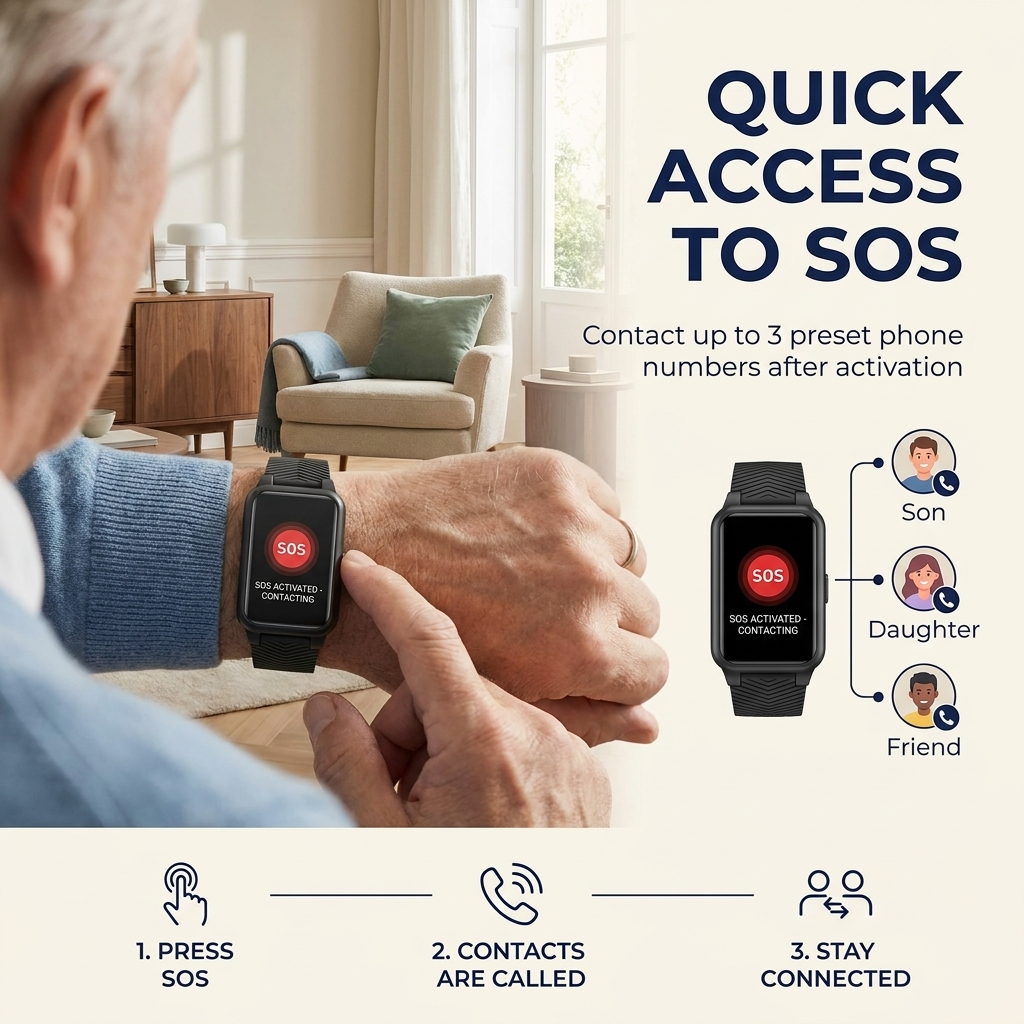 Smartwatch voor Senioren – 4G Bellen, GPS & SOS-Functie Vestragear