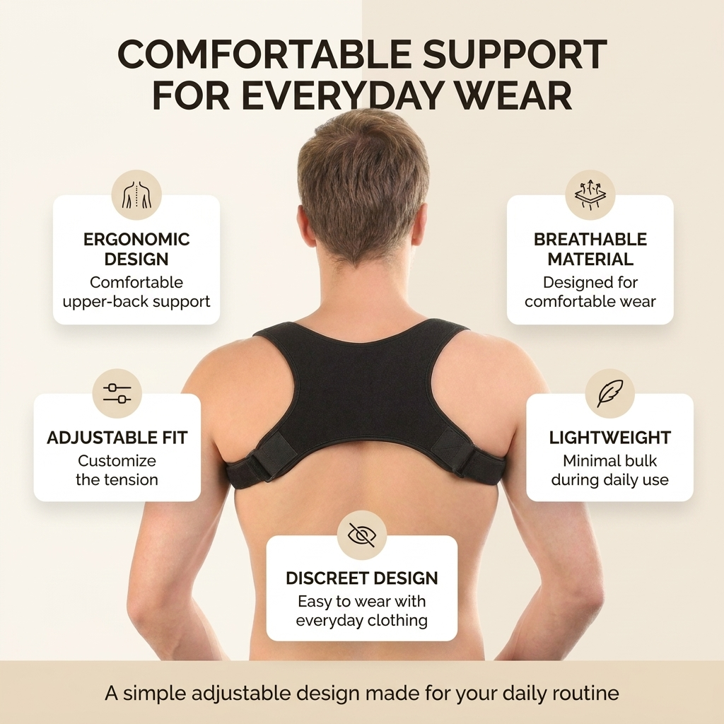 Verstelbare Houdingscorrector – Ergonomische Ondersteuning & Comfortabele Pasvorm Vestragear
