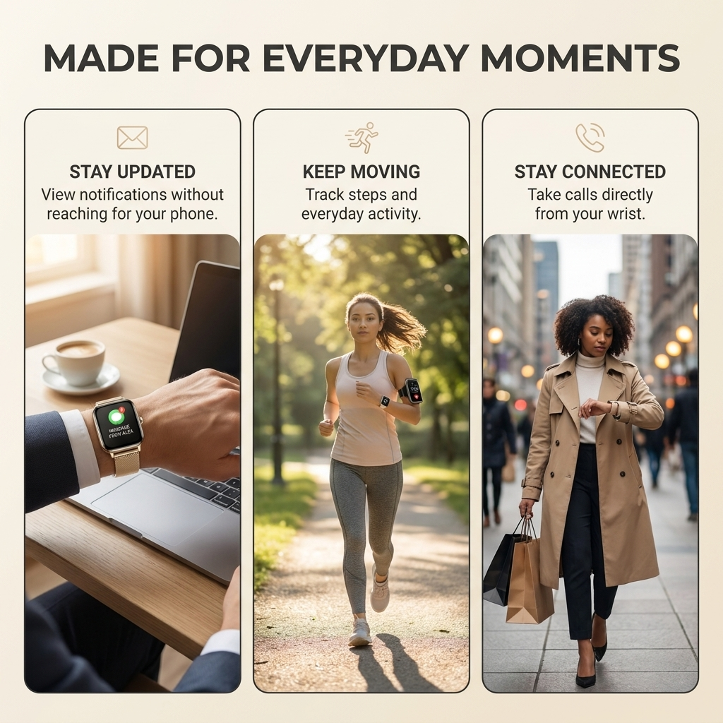 Smartwatch met bluetooth-bellen – touchscreen en activiteitsmeting VestraGear