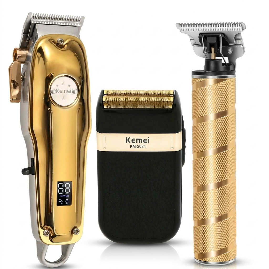 Tondeuse Set Heren 3-delig – Draadloze Haartrimmer, Baardtrimmer & Foil Shaver VestraGear
