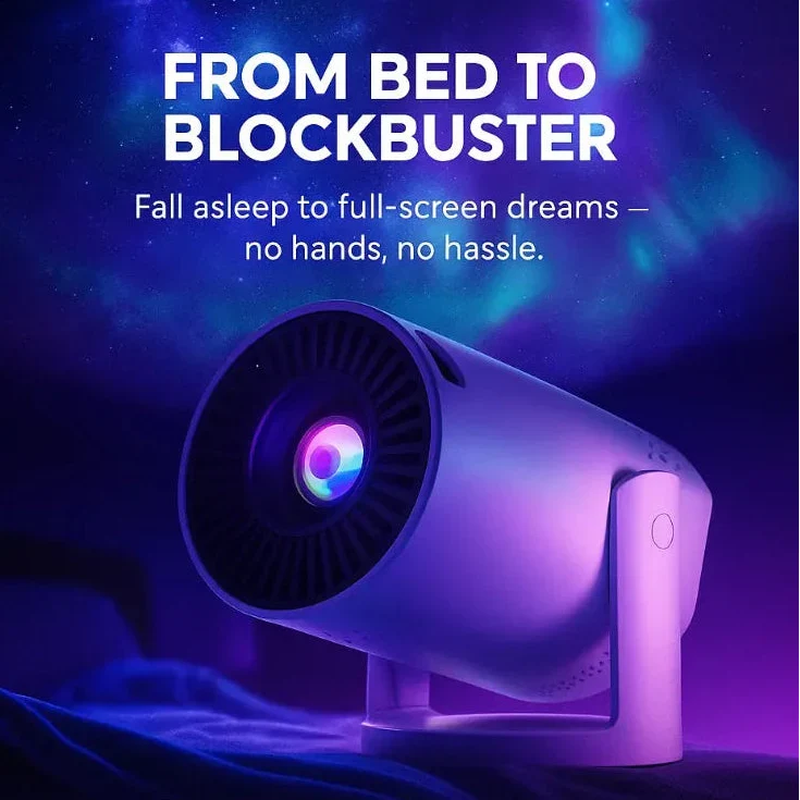 Mini Beamer – Draadloos Schermspiegelen, 1080p Ondersteuning & Ingebouwde Speaker